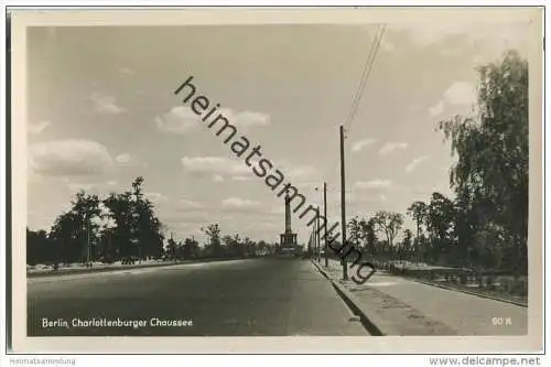 Berlin - Charlottenburger Chaussee - Foto-AK Handabzug