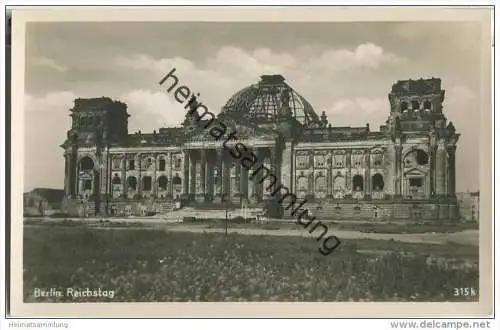 Berlin - Reichstag - Ruine - Foto-AK Handabzug