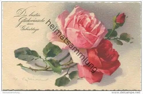 Blumen - Rote Rosen - Catharina C. Klein - Verlag Meissner &amp; Buch Leipzig - Serie 2321