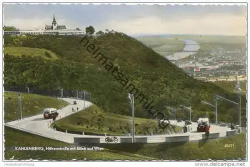 Kahlenberg - Höhenstrasse mit Blick auf Wien - Foto-AK - Verlag PAG Wien gel. 1958