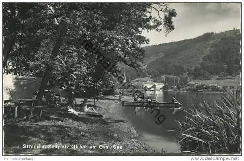 Strand und Zeltplatz Glaser am Ossiacher See - Foto-AK