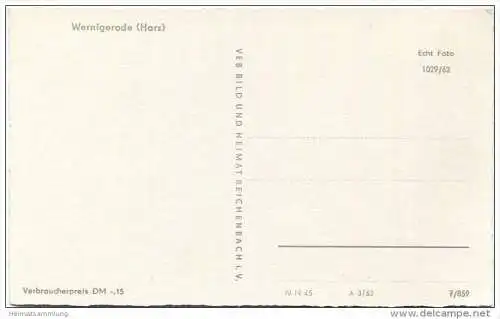 Wernigerode - Foto-AK Verlag - VEB Bild und Heimat Reichenbach