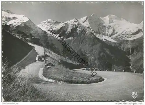 Grossglockner - Hochalpenstrasse Kehre 6 mit Sonnenwelleck - Foto-AK Grossformat - Cosy Verlag Salzburg