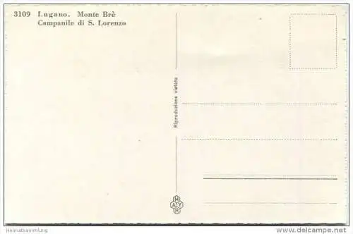 Lugano - Monte Brè - Campanile di S. Lorenzo - Foto-AK - Editore Ditta G. Mayr Lugano