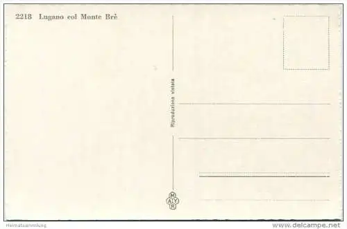 Lugano col Monte Brè - Foto-AK - Editore Ditta G. Mayr Lugano