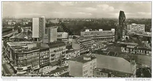 Berlin - Gedächtniskirche - Hochhaus und Zentrum am Zoo - Foto-AK Panoramakarte 10cm x 21cm - Verlag Kuns