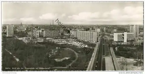 Berlin - Blick von der Siegessäule auf das Hansaviertel - Foto-AK Panoramakarte 10cm x 21cm - Verlag Kunst und Bild Berl