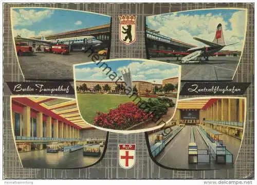 Berlin Tempelhof - Zentral-Flughafen - AK Grossformat gel. 1971
