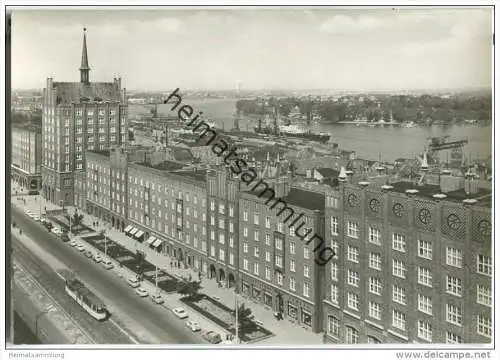 Rostock - Lange Strasse - Stadthafen - Strassenbahn - Foto-AK