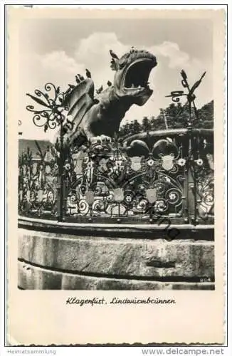 Klagenfurt - Lindwurmbrunnen - Foto-AK