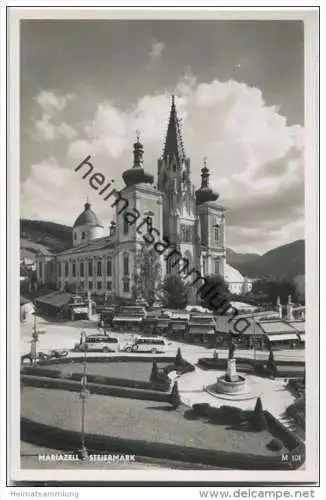 Mariazell - Basilika - Bus - Foto-AK