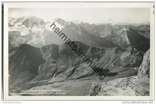 Pordoi - Dolomitenstrasse - Foto-AK