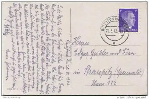 Butzbach - Marktplatz und Wetzlarerstraße - Verlag Wilh. Weickhardt Butzbach gel. 1942
