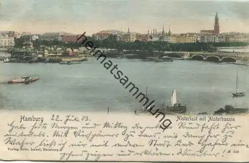 Hamburg - Alsterlust mit Alsterbassin gel. 1903