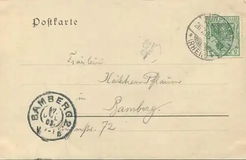 Burg Lahneck und Niederlahnstein - Verlag Römmier & Jonas Dresden gel. 1903