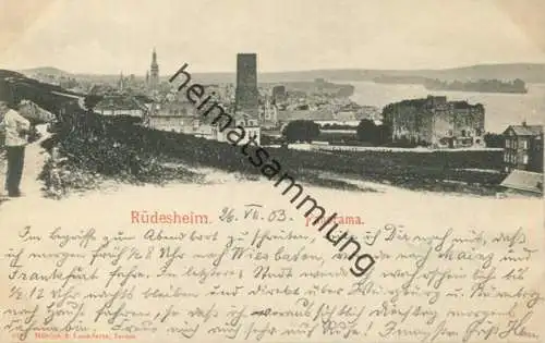 Rüdesheim - Panorama - Verlag Mühlen & Leendertz Issum gel. 1903