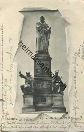 Worms - Luther Denkmal - Verlag P. Reiss Worms - gel. 1903