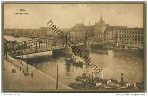 Stettin - Hansabrücke - Verlag Dr. Trenkler &amp; Co. Leipzig 20er Jahre