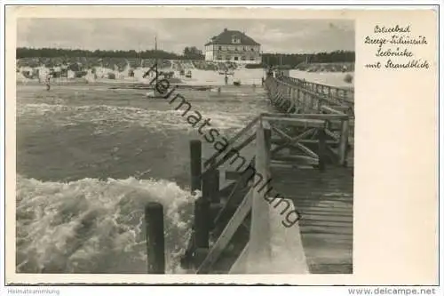 Ostseebad Breege-Juliusruh - Seebrücke mit Strand - Foto-AK 1940
