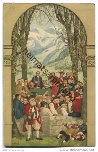 Bundesfeier Postkarte 1918 - Für unsere Soldaten - Unterwaldner Landsgemeinde - gelaufen 1918