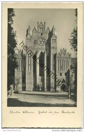 Kloster Chorin - Giebel an der Westseite - Foto-AK - Verlag Rudolf Lamberck Berlin gel. 1935
