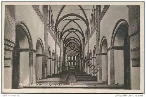 Kloster Lehnin - Inneres der St. Marienklosterkirche - Verlag O. Habedank Brandenburg Havel 1930 - rückseitig 750 Jahre