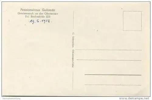 Gewissenruh an der Oberweser - Pensionshaus Gobrecht - Verlag G. Scherschin Schoningen-Uslar