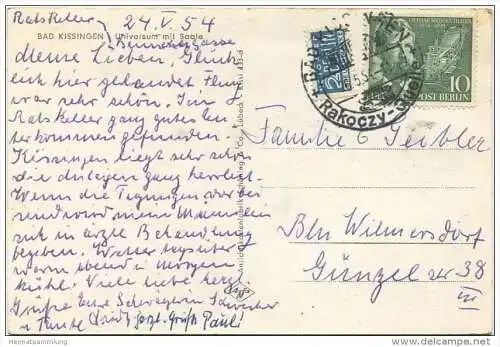 Bad Kissingen - Saale - Fahrgastschiff Kissingen - Foto-AK - Verlag Schöning &amp; Co. Lübeck gel. 1954