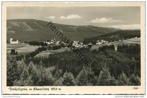 Bischofsgrün mit Schneeberg - Foto-AK - Verlag Foto-Kohlbauer Pfronten gel. 1953