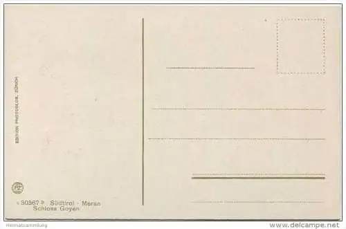 Meran - Schloss Goyen - Edition Photoglob Zürich