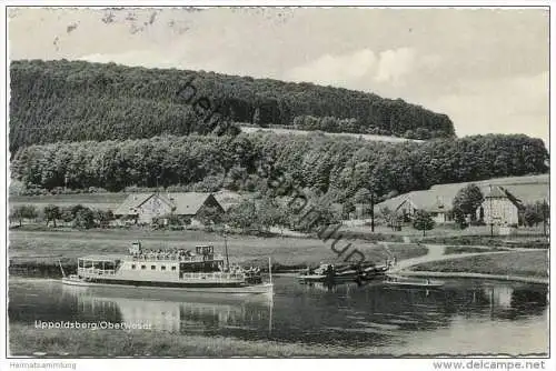 Lippoldsberg an der Weser - Partie an der Fähre - Verlag FOTU Karlshafen gel. 1956