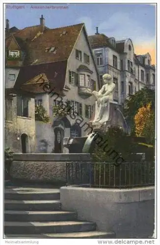 Stuttgart - Alexanderbrunnen - Verlag Franz Hayer München