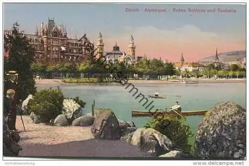 Zürich - Alpenquai - Rotes Schloss und Tonhalle - Edition Photoglob Zürich