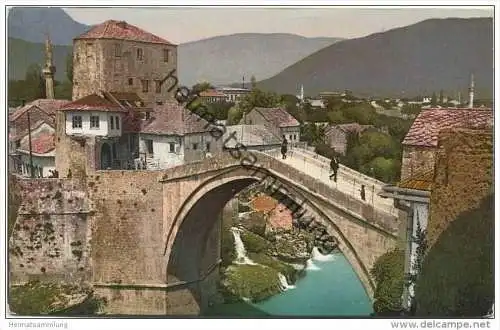 Mostar - Moctap - Römerbrücke - Radobolja-Wasserfälle - Verlag Pacher &amp; Kisic Mostar 20er Jahre