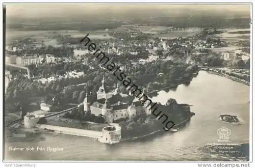 Kalmar - Slottsruin fran flygplan - Foto-AK 20er Jahre