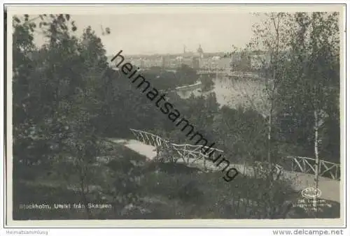 Stockholm - Utsikt fran Skansen - Foto-AK 20er Jahre
