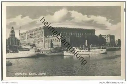 Stockholm - Kungl. Slottet - Fahrgastschiff - Foto-AK 20er Jahre