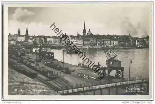 Stockholm - Skeppsbron - Foto-AK 20er Jahre