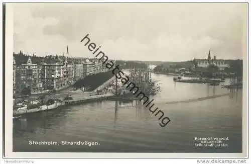 Stockholm - Strandvägen - Foto-AK 20er Jahre