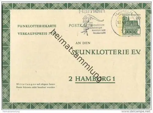 Bund - Funklotteriekarte 20 Pfg. Lorsch - gelaufen 1967