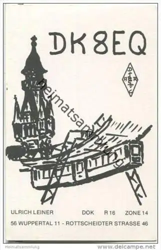 QSL - QTH - Funkkarte - DK8EQ - Wuppertal - 1974