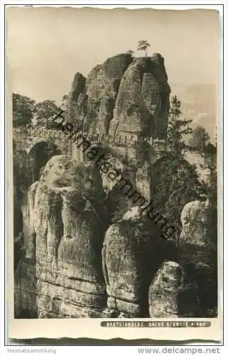 Basteibrücke - Foto-AK Handabzug