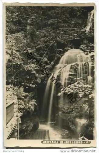 Amselfall im Amselgrund - Foto-AK Handabzug