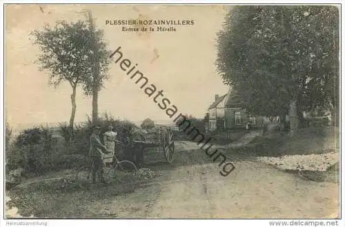 Plessier-Rozainvillers - Entree de la Herelle - attelage - Feldpost