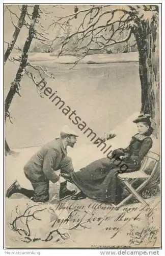 Eislaufen - Schlittschuhläufer - Verlag Fec. Ch. Scolik Wien VIII - Nr. 849 - gel. 1902