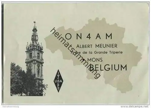 QSL - QTH - Funkkarte - ON4AM - Belgium - Mons - 1964