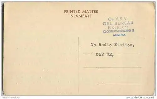 QSL - QTH - Funkkarte - ET2MZ - Eritrea - Massawa - 1955