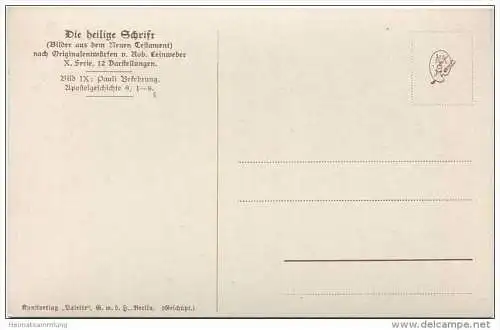 Die Heilige Schrift - Pauli Bekehrung - Künstlerkarte R. Leinweber ca. 1910