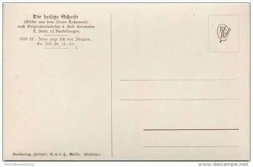 Die Heilige Schrift - Jesus zeigt sich Jüngern - Künstlerkarte R. Leinweber ca. 1910