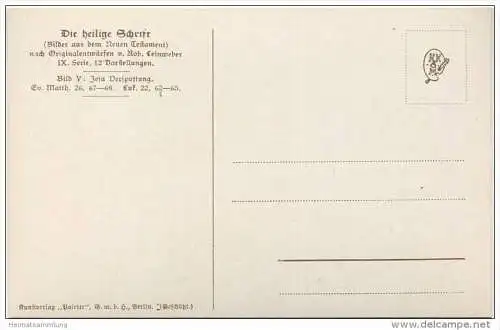 Die Heilige Schrift - Jesu Verspottung - Künstlerkarte R. Leinweber ca. 1910